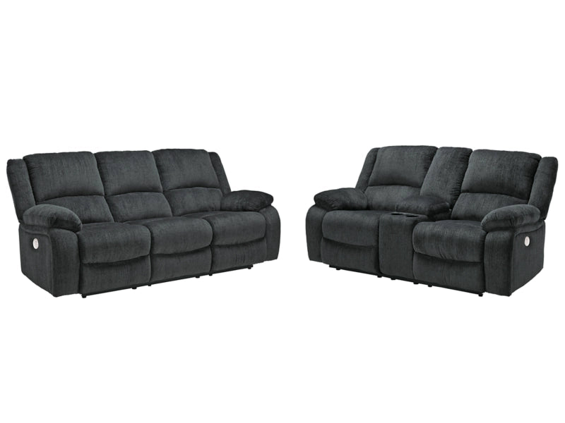 Draycoll Power Reclining Sofa and Loveseat Set