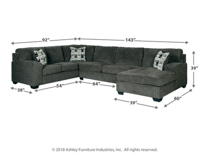 Ballinasloe 3-Piece Sectional with Ottoman