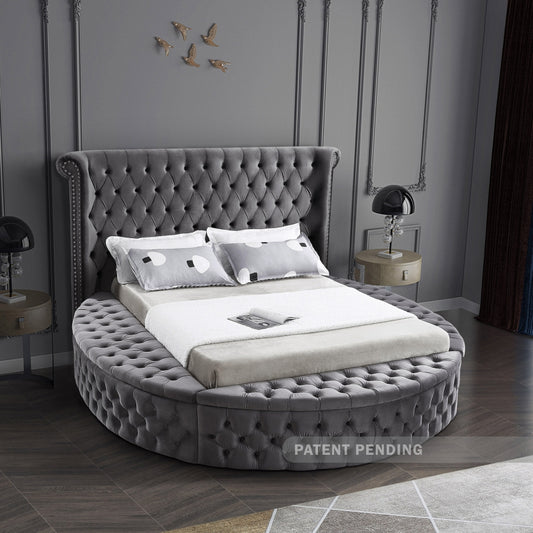 Luxus Grey Velvet Bed