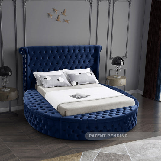 Luxus Navy Velvet Bed