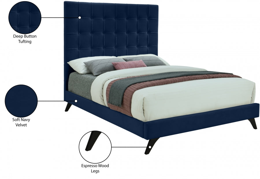 Elly Velvet Navy Bed