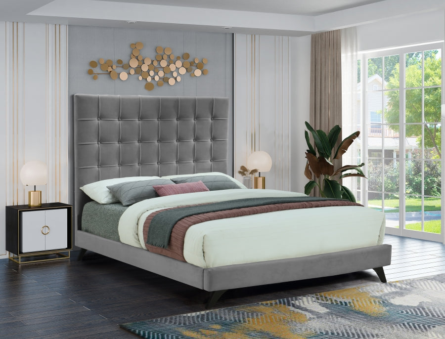 Elly Velvet Grey Bed