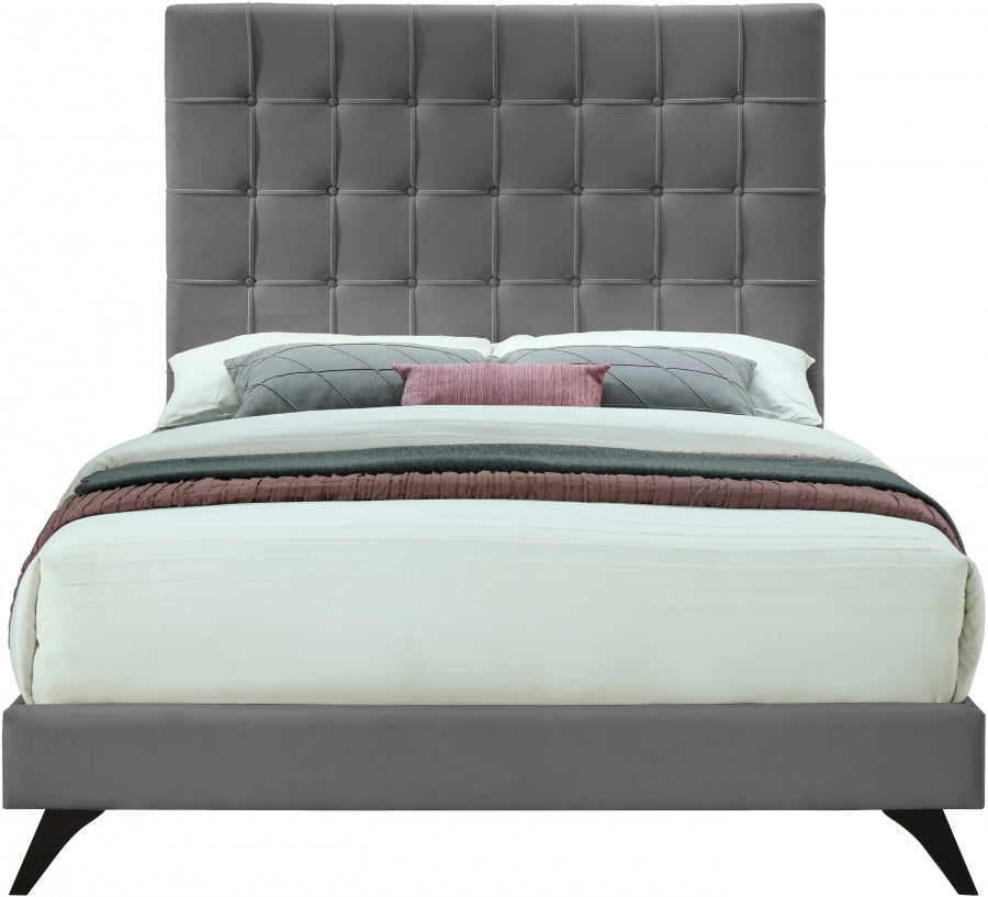 Elly Velvet Grey Bed