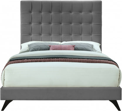 Elly Velvet Grey Bed