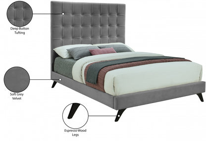 Elly Velvet Grey Bed