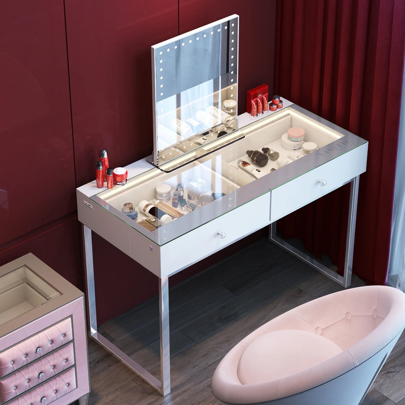 Alice Vanity Desk Pro - 2 Storage Drawers