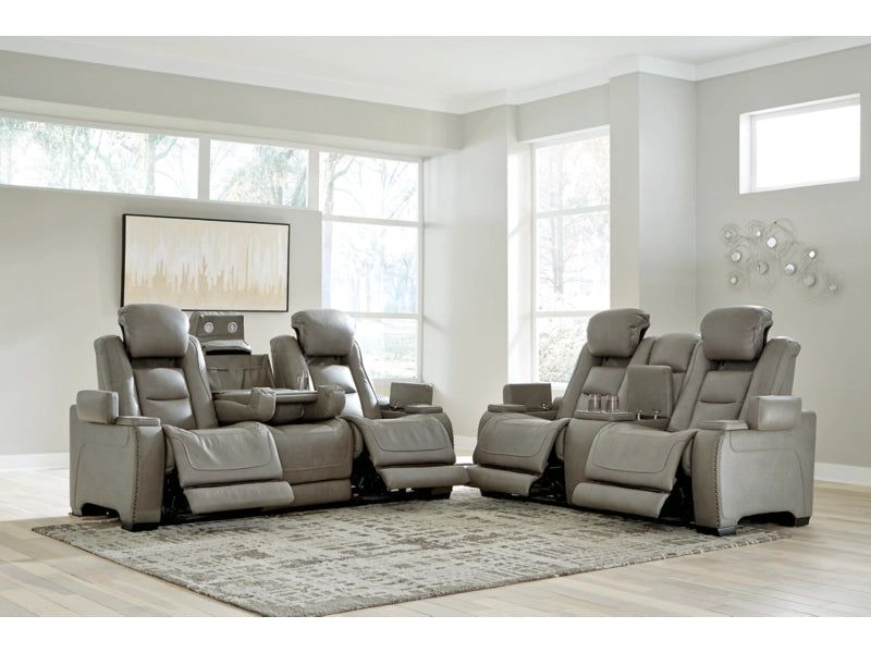 The Man-Den Triple Power Reclining Sofa and Loveseat Set